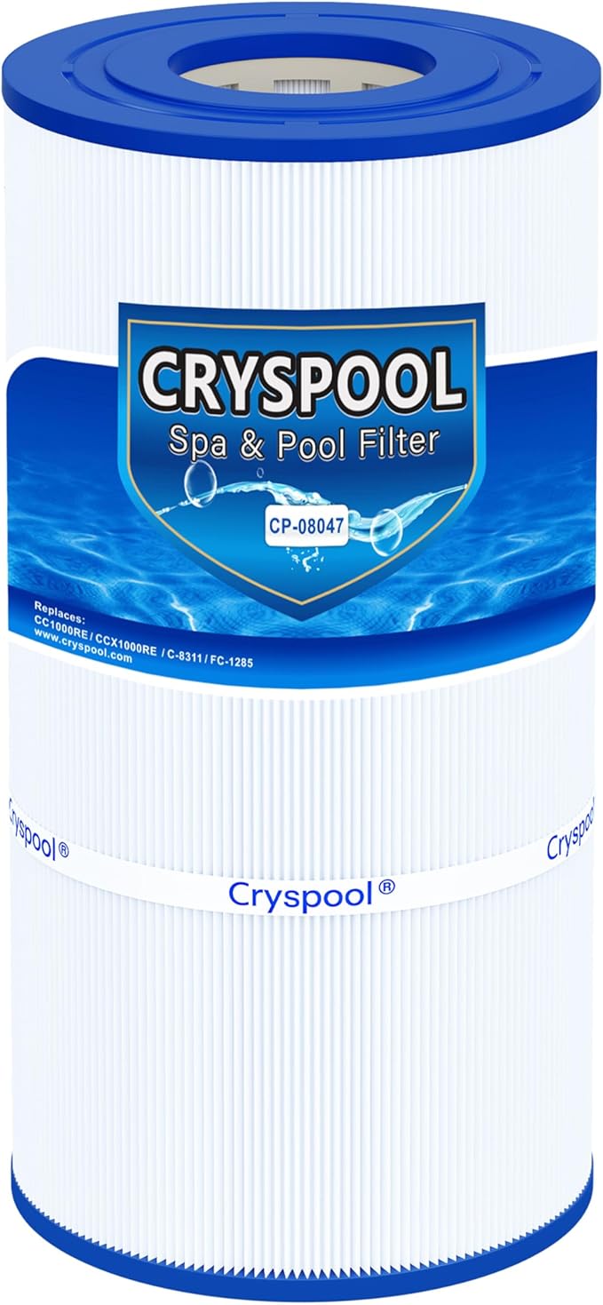 Cryspool® 08047 Filter Compatible with CCX1000RE (CC 1000E), XStream CC1000RE, PXST100, C-8311, FC-1285, 100 Sq. Ft Pool Filter Cartridge, L×OD: 17-3/8"× 8-15/16”, 1 Pack