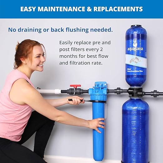 Aquasana Whole House Water Filter System | 1,000,000 Gallons | Salt-Free Softener Alternative | UV, Carbon & KDF | Tackles up to 99.99% Chlorine, Bacteria, Viruses, Sediment & Scale | EQ-1000-AST-UV