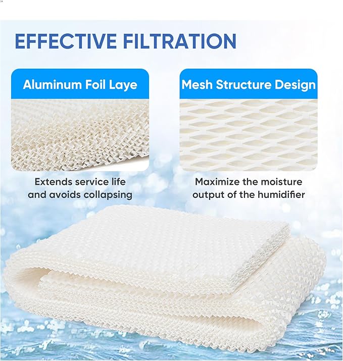 MAF2 Humidifier Filter Compatible with Aircare Esscik Air MiostAIR MA0800 MA08000 MA0601 and Replacement for Kenmore 15408 154080 17006, 4 Pack