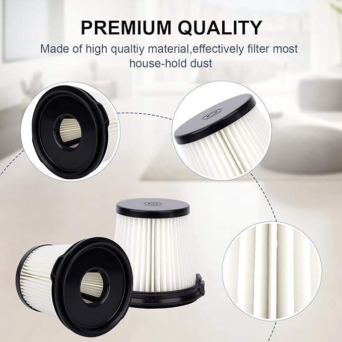 IW3511 BU3521 Filters Replacement Part For Shark IW3511 IW1111 IW1120 Detect Pro Lightweight Cordless Stick Vacuum Cleaner and Shark BU3523 Clean Empty Auto-Empty System Portable Handheld Vacuum,4Pcs