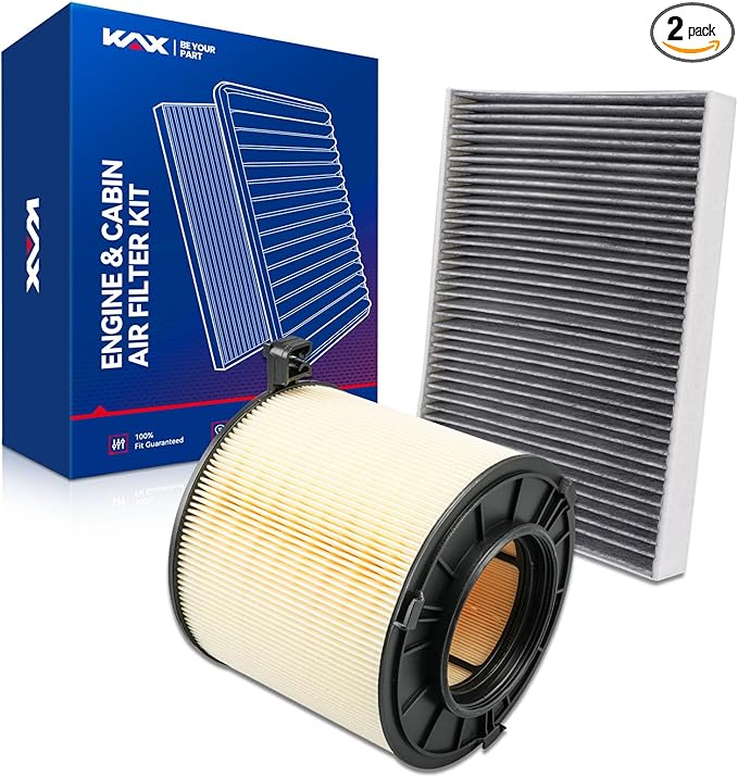 KAX Engine & Cabin Air Filter Kit, Replacement for Audi Q5, A4 Quattro, A5 Sportback, SQ5, A5 Quattro, Q5 PHEV, A4, S5 Sportback, Q5 Sportback, A4 allroad, S5, S4, SQ5, Replace# CA12268 CF12211