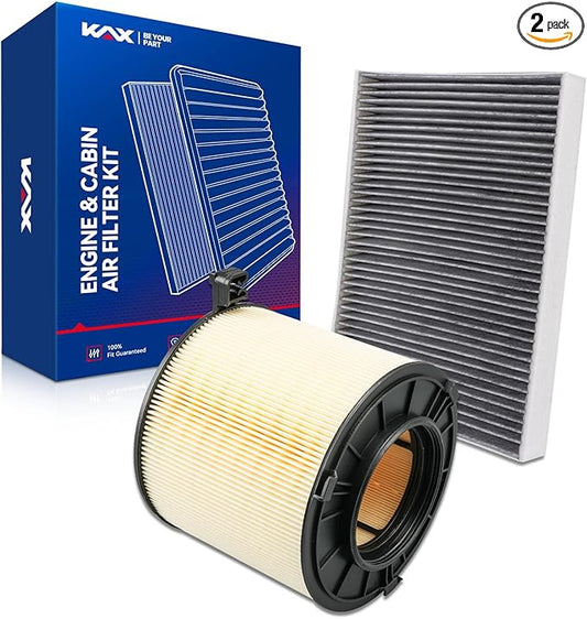 KAX Engine & Cabin Air Filter Kit, Replacement for Audi Q5, A4 Quattro, A5 Sportback, SQ5, A5 Quattro, Q5 PHEV, A4, S5 Sportback, Q5 Sportback, A4 allroad, S5, S4, SQ5, Replace# CA12268 CF12211