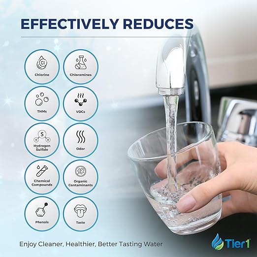 Tier1 Whole House Water Filter System | 300,000 Gallon Chloramine Reduction Capacity | Pre-Filled Upflow Tank with 0.5 Cu Ft Catalytic Granular Activated Carbon | Home Filtration System