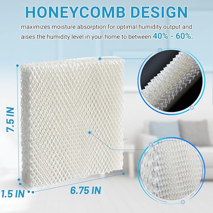 Lemige 4 Pack Humidifier Wicking HFT600 Filters T Compatible with Honeywell Tower Humidifier HEV615 HEV620, Compare to part HFT600T HFT600PDQ