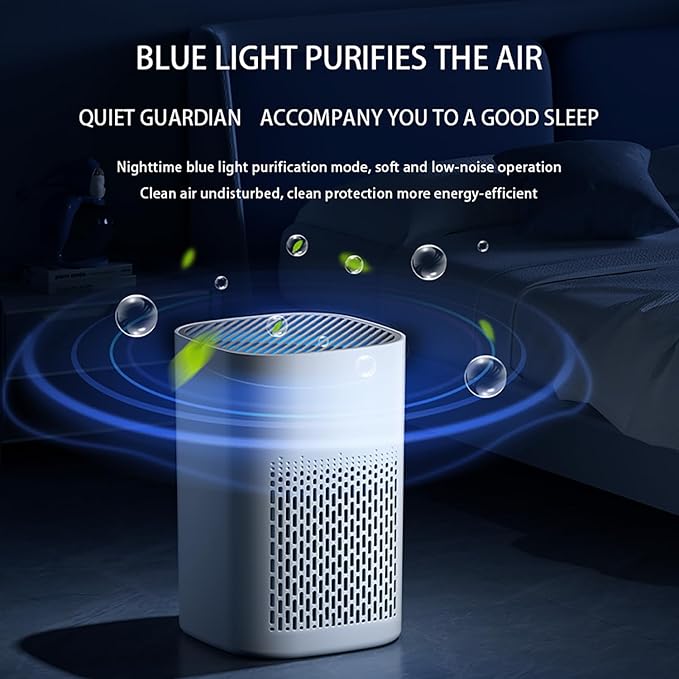 Quiet Compact Air Purifier for Desktop Use – Effective Odor Remover for Bedroom, Kitchen, and Office – HEPA Filter Traps Pet Hair, Smoke, and Airborne Irritants, Keeps Small Spaces Fresh