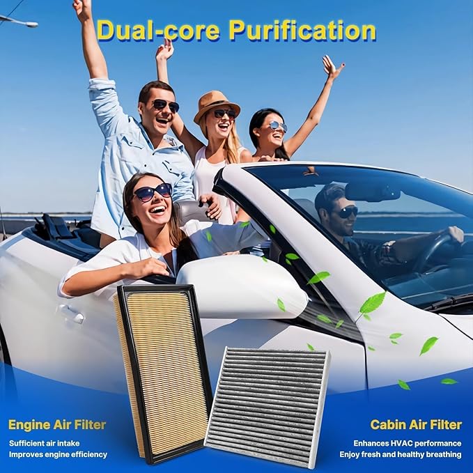 Cabin & Engine Air Filter Kit Fits 2019-2025 RAV4 2.5L (Hybrid), 2021-2024 RAV4 Prime 2.5L (Hybrid/EV-Gas)
