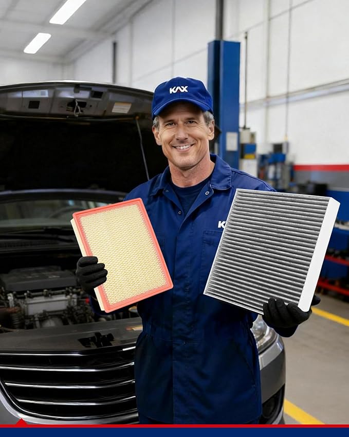KAX Engine & Cabin Air Filter Kit, Replacement for Chevrolet Silverado 1500, 2500 HD, 1500 LD, 3500 HD, Suburban 3500 HD, GMC Sierra 1500, Yukon, Tahoe, Cadillac Escalade, Replace# CA8755A CF11809