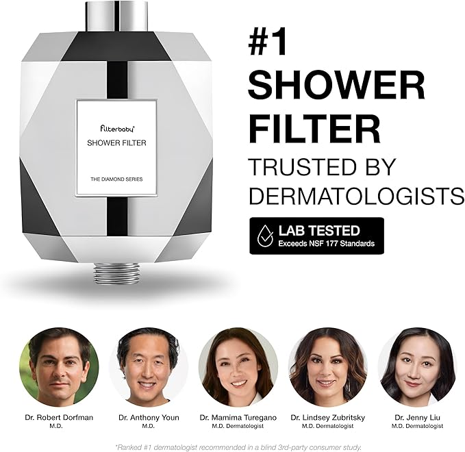 Filterbaby Genuine Official Diamond & Signature Shower Filter Refill, NSF Standards Replacement, Reduces up to 99% Chlorine, Lab Tested for Chloramine, Certain Heavy Metals & 40+ Contaminants, 1 Pack