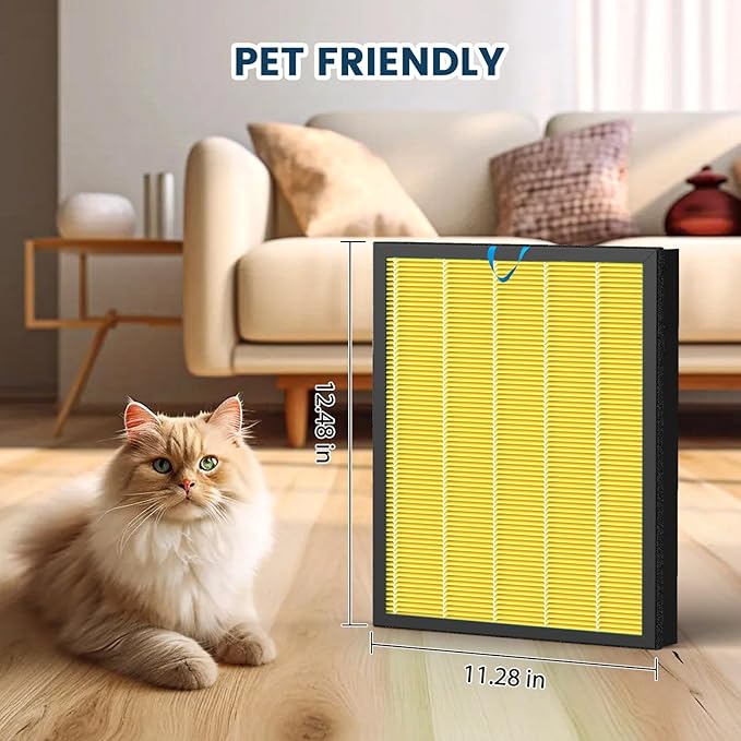 Vital 100S-P Replacement Filter for LEVOIT Vital 100S Vital 100S-P Air Purifier, H13 True HEPA and Activated Carbon Vital 100S-P Filter, Vital 100S-RF-PA(LRF-V102-YUS), 2 Pack Yellow