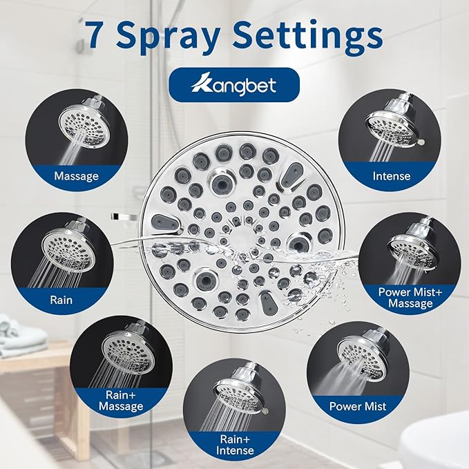 Filtered Shower Head - Water Softener Shower Head - Shower Filter for Hard Water Remove | Reduces Impurities Chlorine and Harmful Substances - Chrome