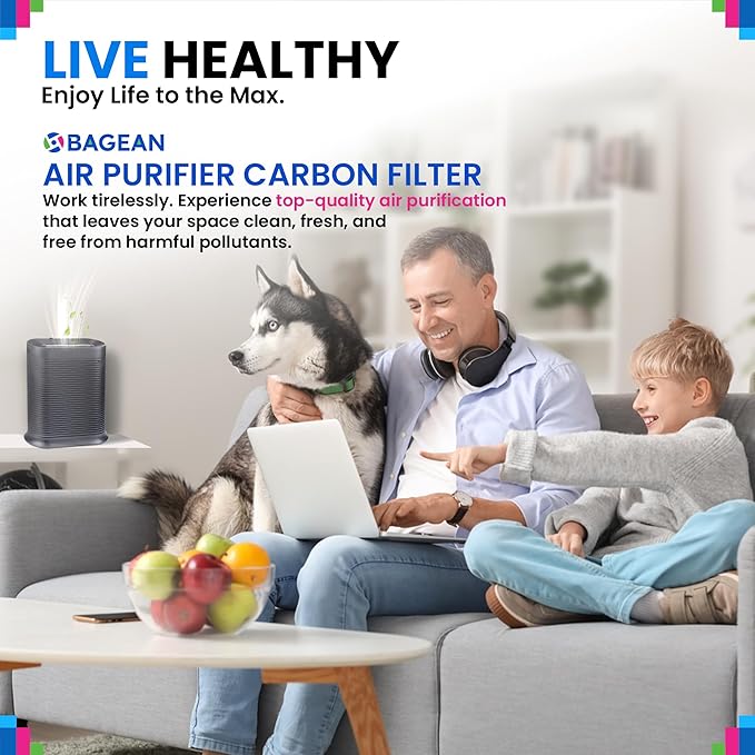 Bagean HPA100 Carbon Pre Filter A Compatible with Honeywell Air Purifier Filter Replacement - Fit HPA100 HPA5100B HPA3100B Series - Activated Prefilter A Absorbs Odor & Filters Freshen the Home (6-Pk)