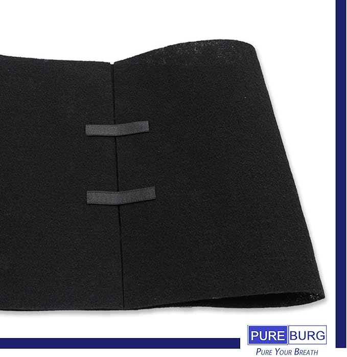 PUREBURG 16"x48" Cut-to-Fit Carbon Filter Sheet - Universal Charcoal Air Filter Roll for Range Hoods, Furnace, Air Purifiers, Dehumidifiers - High-Efficiency Household Odor & VOC Eliminator, Pack of 2