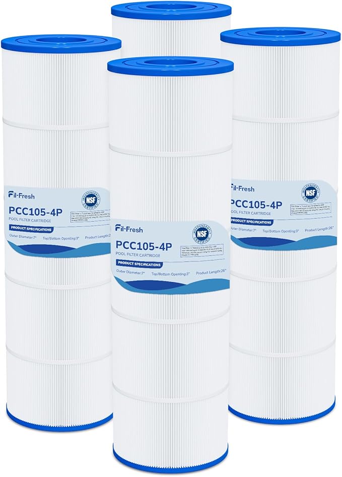 Fil-fresh CCP420 Pool Filter Cartridges Compatible with Pentair Clean & Clear Plus 420, Replacement for Pentair R173576, C-7471, 178584, Pleatco PCC105-PAK4, 4×105 sq.ft, 4 Pack