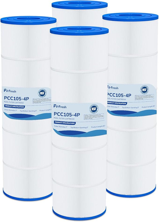 Fil-fresh CCP420 Pool Filter Cartridges Compatible with Pentair Clean & Clear Plus 420, Replacement for Pentair R173576, C-7471, 178584, Pleatco PCC105-PAK4, 4×105 sq.ft, 4 Pack