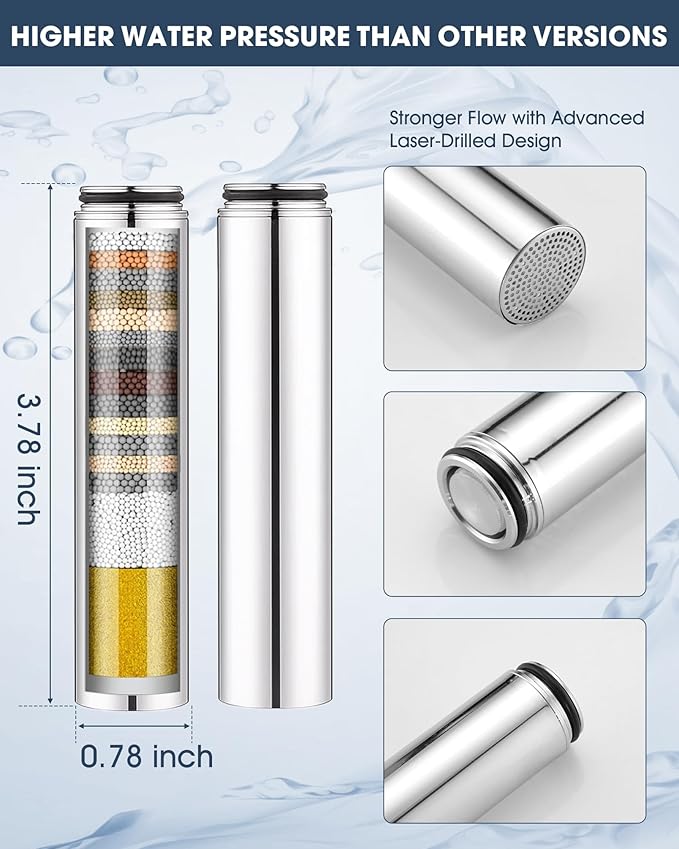 2 Pack Upgrade Replacement Filters Compatible with Cobbe Handheld Shower Head, Water Filter For Water Softening, Removes Chlorine, 304 Stainless Steel