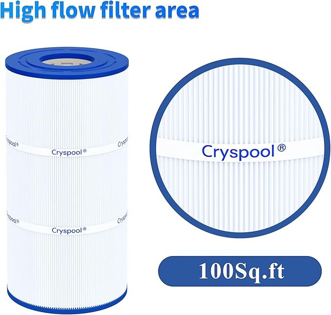 Cryspool® 08047 Filter Compatible with CCX1000RE (CC 1000E), XStream CC1000RE, PXST100, C-8311, FC-1285, 100 Sq. Ft Pool Filter Cartridge, L×OD: 17-3/8"× 8-15/16”, 1 Pack