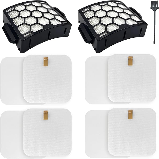 Filter Replacement for Shark LA555 LA502 LA300 LA301 LA322 LA360 LA401 LA455 LA702 Rotator Lift-Away ADV DuoClean PowerFins Upright Vacuum, Part XFFK320 & XHF320, 2 HEPA+4 Foam Felt Filters