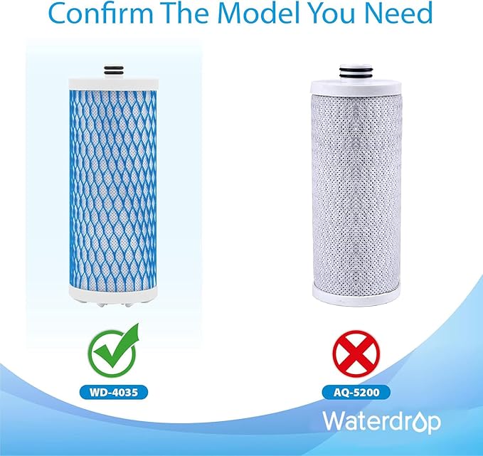 Waterdrop 4035 Faucet Water Filter, Replacement for Aquasana® Filter Replacement, AQ 4025, AQ-4035®, Will Fit AQ4000, AQ4050, AQ4500 Drinking Water Systems, 2 Pack