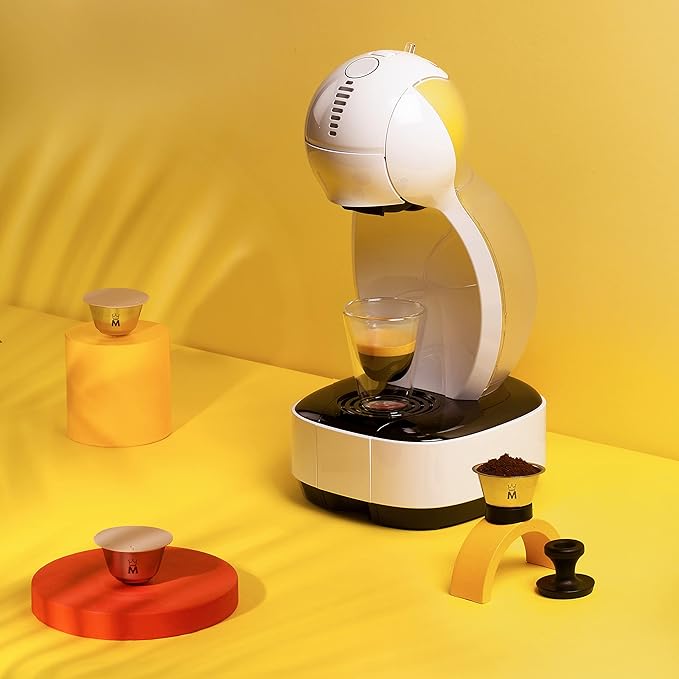 Madama - Refillable and Reusable Capsule Compatible with Dolce Gusto. Stainless Steel and Food-grade Silicone. Pack of 1 pod