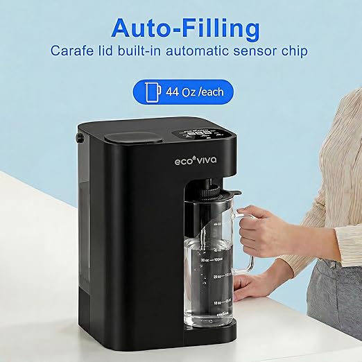 Mate 3 UV Reverse Osmosis Water Filter Countertop, 3:1 Pure to Drain, Autofill Pitcher, No Installation Water Purifier, Portable 9 Stage RO Water Filtration with Remineralization, Self-Cleaning, Black
