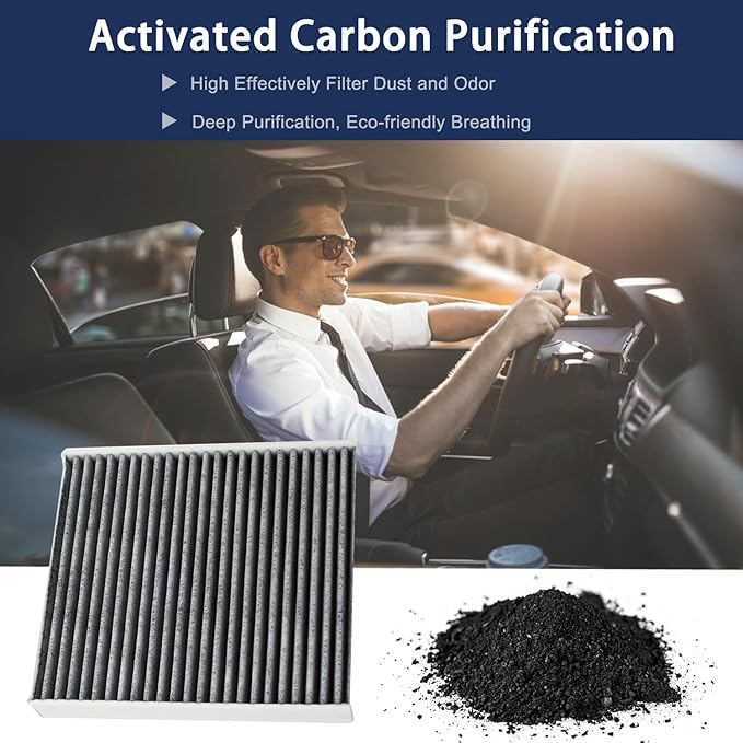 Cabin Air Filter with Activated Carbon Replacement for CP285 CF10285,Fit for Toyota, Lexus, Camry, Corolla,Scion, Subaru, Pontiac, Jaguar - 4Runner, Avalon, Highlander, ES300h, GS350 (2 Pack)