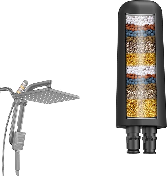 1-Pack Black Shower Head Filter Replacement for L400099 DAKINGS Matte Black Filtered Rainfall Shower Head Combo, Remove Chlorine, Reduces Dry Itchy Skin