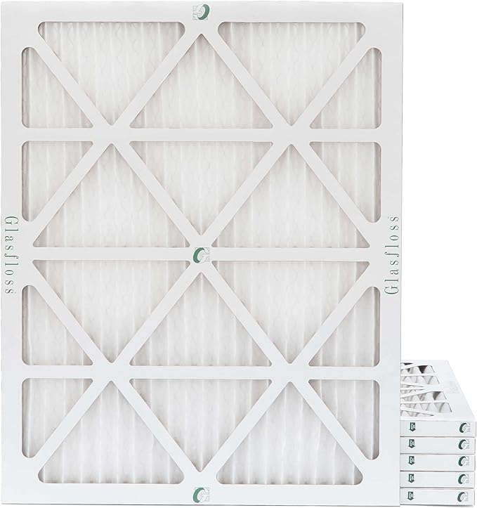 Glasfloss 18x24x1 MERV 10 (FPR 5-6) Pleated Air Filters Box of 6. Actual Size: 17-1/2 x 23-1/2 x 7/8