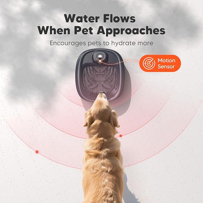 WOPET Wireless Dog Water Fountain for Large Dogs, 6L/205oz Dog Water Bowl Dispenser with 5000mAh Battery Operated, W600 Pro Cordless Pet Fountain for Dogs&Cats with Motion Sensor, Ultra Quiet Pump