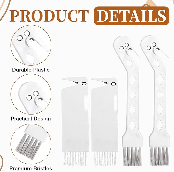 4 PCS Handheld Vacuum Brush Cleaner Tool, Universal Vacuum Brush Cleaning Tool, 2-in-1 Roller Cleaning Tools for Sweeping Robot (White)