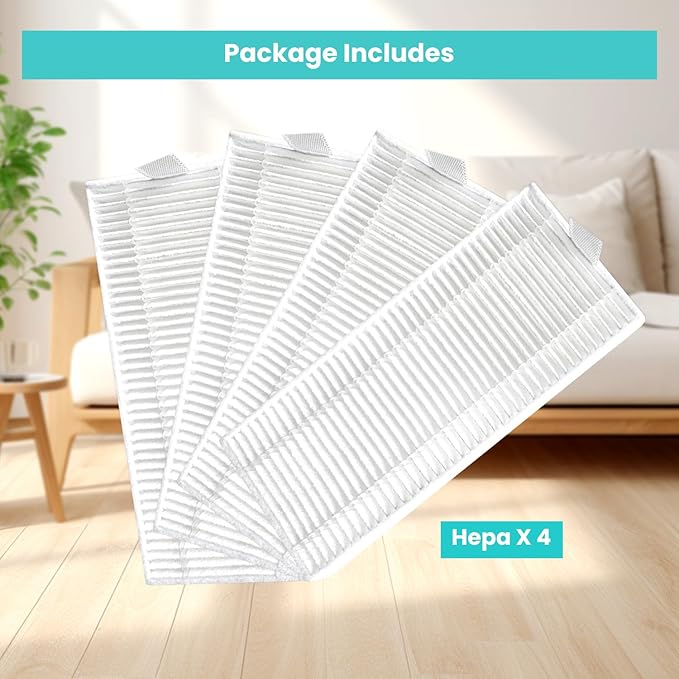 Lefant 4PCS Hepa Filter Replacement Accessories for Lefant M310 Robot Vacuum Cleaner