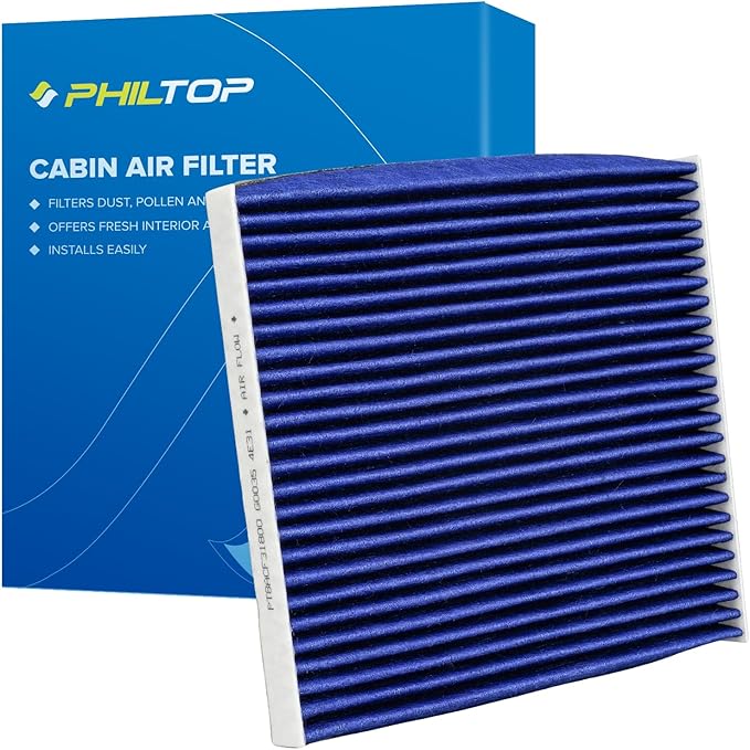 PHILTOP Premium HEPA Cabin Air Filter w/Dual Activated Carbon, Compatible with CF10133 Toyota Corolla 2002-2008, Matrix 2003-2008, Carbon Filter Up Dust Pollen Odor