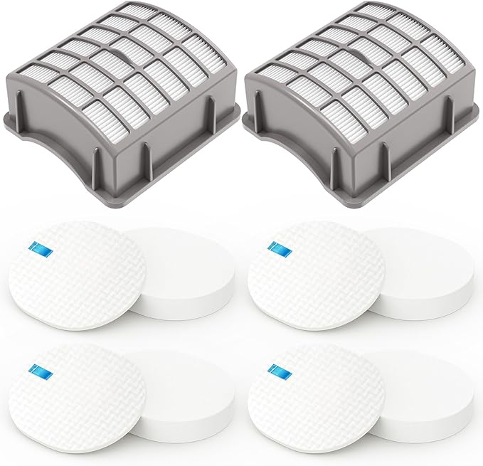 Colorfullife 4 Foam + 2 Post-Motor Filters for Shark Navigator Professional NV70, NV71, NV80, NVC80C, NV90, NV95, UV420 for Shark Rotator Professional XL Capacity NV90 Replacement Parts XFF80 XHF80