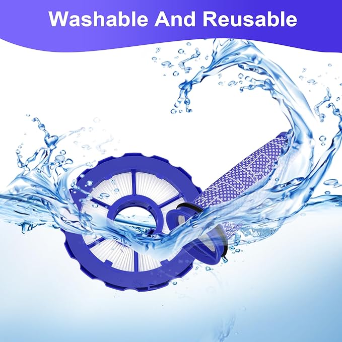 DC50 Filter Replacement Compatible with Dyson DC50 Animal & Multi Floor Exclusive Vacuum, 1 Pre-Filter & 1 Post-Motor Filter Washable, Compare to Part #965080-01 & 965081-01