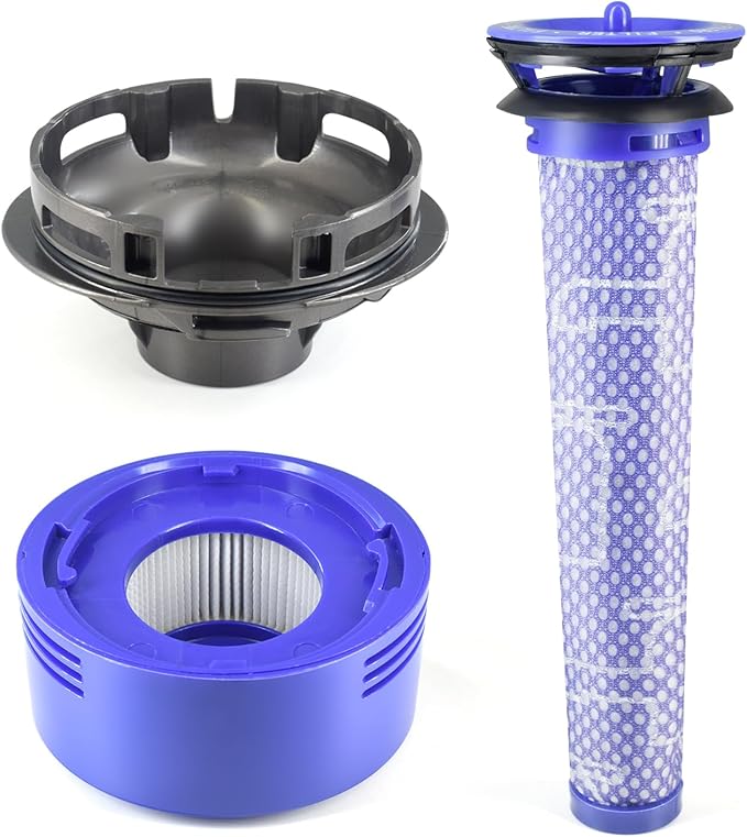 Motor Rear Cover Front Rear Filter for Dyson V7 V8 Vacuum Cleaner Rear Cover Pre Filter Post Filter Replacement Part(Motor Back Cover and Front Rear Filter)