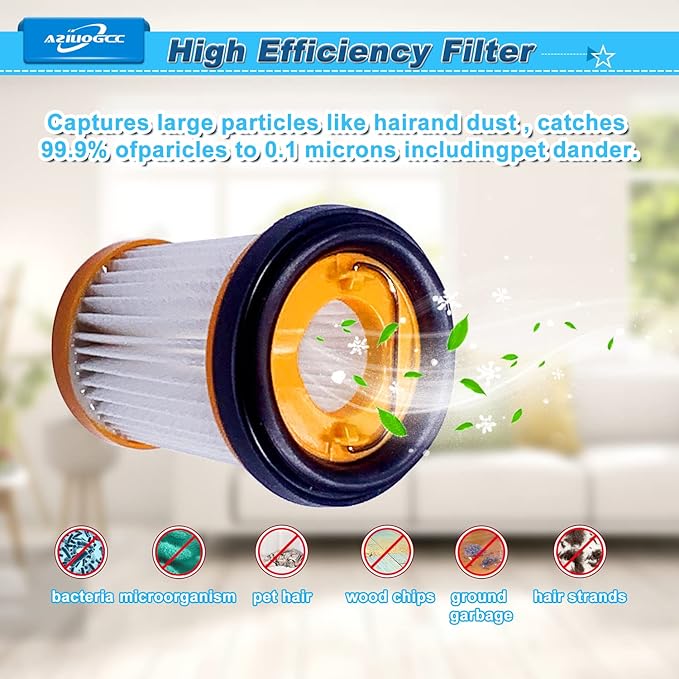 Wandvac Filter Replacement for Shark WV201 Wandvac Handheld Vacuum ion w1 cord-free wv200 WV201, WV205, WV220,Part # XHFWV200,5 Pack Filters