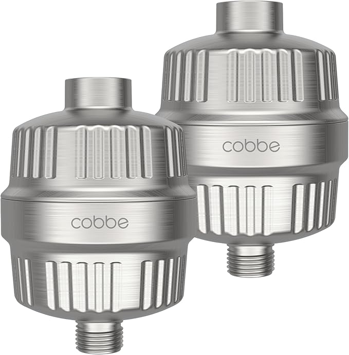 Cobbe HD HEAVY DUTY High Output Shower Filter 2 Pack – 99% REMOVAL Shower Head Filter for Hard Water, Heavy Metals, Chlorine and Harmful Substance, Improve your skin and hair, Brushed Nickel