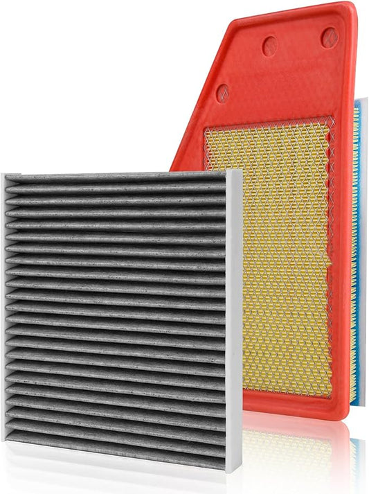 Cabin & Engine Air Filter Fit for 2018-2019 Buick Lacrosse 2.5L, 2016-2024 Chevrolet Malibu 1.5L, 2016-2019 Malibu 1.8L Activated Carbon Cabin Filter Replace#CF11966 23430312 Car Accessories