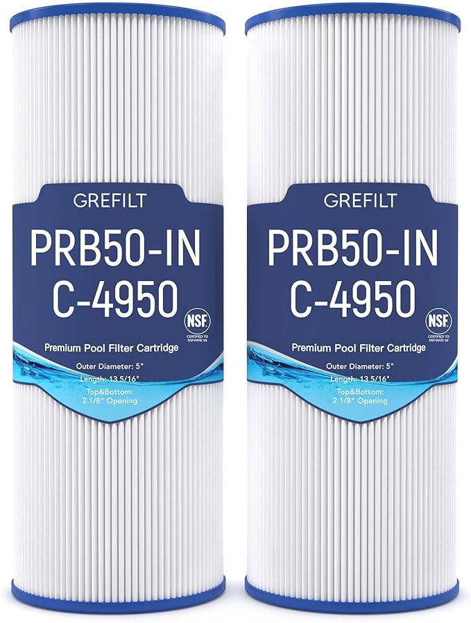 C-4950 Hot Tub Filter Compatible with PRB50-IN Hot Tub Filter, Filbur FC-2390, J200, Guardian 413-212-02, 5X13 Drop in, 50 sq.ft, 2-Pack