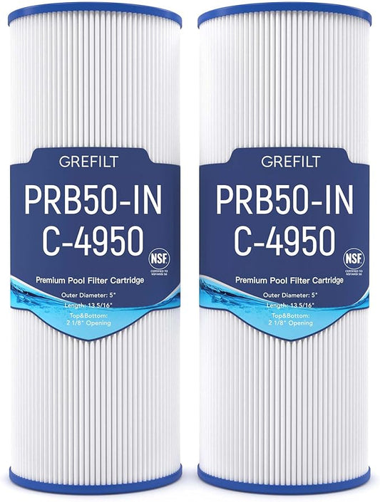 C-4950 Hot Tub Filter Compatible with PRB50-IN Hot Tub Filter, Filbur FC-2390, J200, Guardian 413-212-02, 5X13 Drop in, 50 sq.ft, 2-Pack