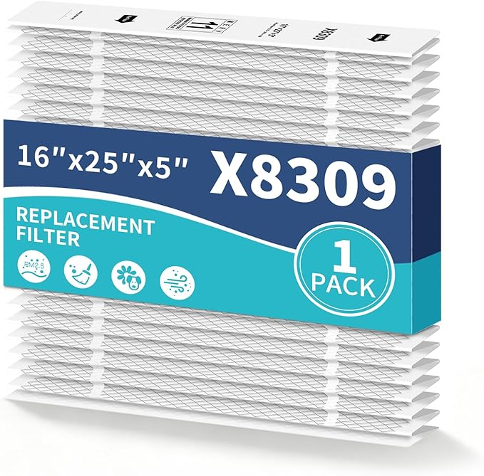 X8309 Expandable Filter MERV 11 Compatible with Lennox X8309,Pleated HVAC Furnace 16x25x5 (1-Pack)