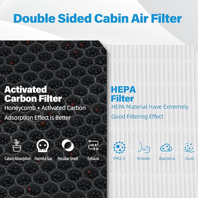 HEPA Cabin Air Filter replacement CF10134 compatible with Acura CSX,ILX,MDX,RDX,RL,RLX,TL,TLX,TSX,ZDX;Honda Accord,Civic,CR-V,Crosstour,Odyssey,Passport,Pilot,Pilot,Ridgeline