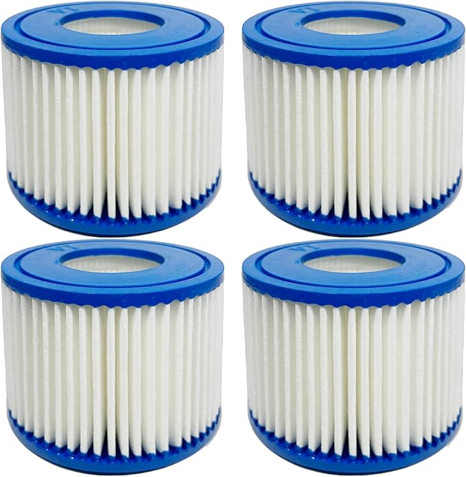 MaximalPower Type VI Filter Compatible for BestWay SaluSpa Lay-Z-Spa Sunset Filters VI Volca Spares Size VI POOLPURE PLF-INTV1 Coleman SaluSpa 90352E, 58323E, 58323 (Spa Filter, 4, Count)