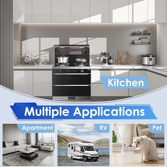 VORTOPT F9 Countertop Water Filter System,Direct Connect Water Filtration-0.01μm Filtration Reduces PFOA/PFOS,Chlorine,Heavy Metals,Bad Odors-C2 and UF Filter.