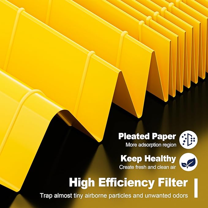 116130 Pet Care Replacement Filter H for Winix 5500-2 AM80 Plasmawave Air Purifier, High Efficiency Filter and Activated Carbon Filter Combo Pack, 2 Set, Yellow