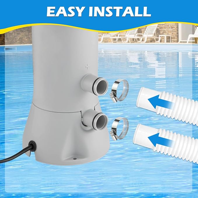 3 Pcs 1.25" Pool Hose, 59" Long Accessory Pool Pump Replacement Hoses, Compatible with All Above Ground Pool Filter Pumps that Use 1 1/4 Diameter Hoses
