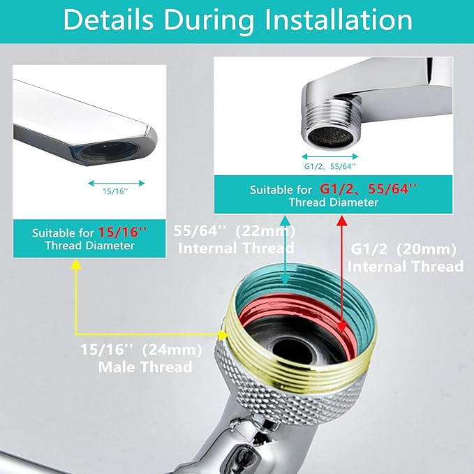 1080°Swivel Faucet Extender with Filter, Sink Water Faucet Aerator Extension in Brass, Swivel Robotic Arm Bathroom Faucet Extender, Rotating Extension with 2 Mode Splash