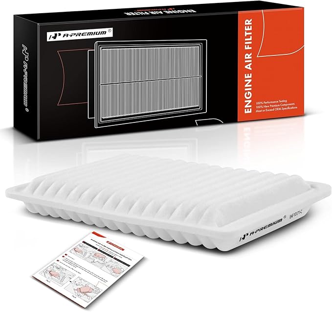A-Premium Engine Air Filter Compatible with Toyota Vehicles - Camry 2007-2009 2.4L, Camry 2010-2017 2.5L, Venza 2009-2016 2.7L - Gas L4 Engine - Replace# 17801-0H050