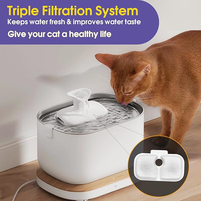 12 Cat Water Fountain Filter, Cat Water Fountain Filters Replacement for Petlibro Compatible with PLWF105, PLWF115, PLWF005 (12)
