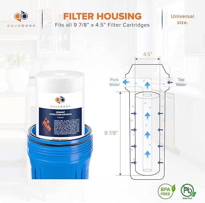 Aquaboon Whole House 1 Micron Water Filter 10 x 4.5 Against Sediment Water Filter Cartridge Replacement Compatible with DGD-5005, AP810, 20-Pack
