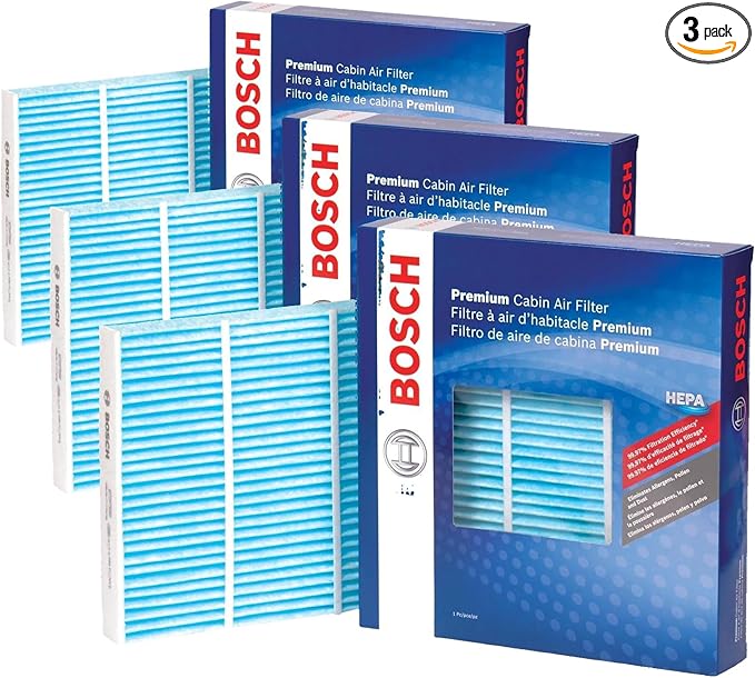 BOSCH 6086C HEPA Cabin Air Filter - Compatible with Select Nissan Rogue, Rogue Sport (Pack of 3)